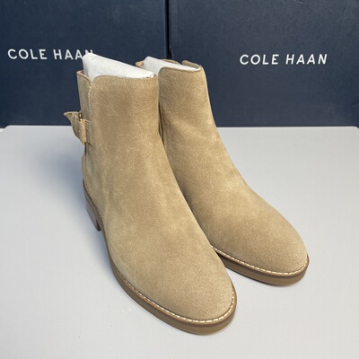 COLEHAAN/歌涵 -CH女棕色金属扣绒面短靴时尚休闲百搭潮流W29265
