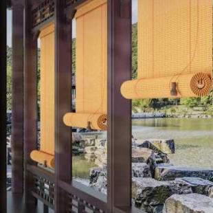 竹帘卷俩茶室窗帘隔断帘凉亭遮光遮阳屏风帘日式 新中式 禅意挂画帘