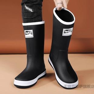 水鞋 雨鞋 专用钓鱼防滑防水工地工作劳保耐磨厨房厨师胶鞋 男款 四季