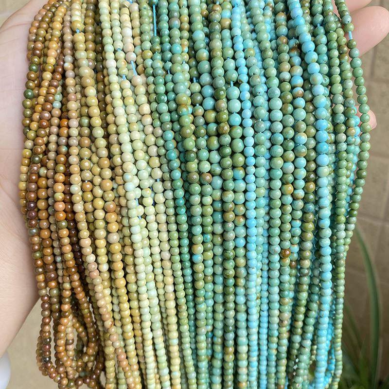 文峰料军绿色炫彩 湖北绿松石手串米珠女款项链挂绳 高瓷原矿三无