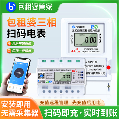 包租婆远程4G智能三相电表380v