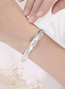 新品真足银999福字手镯女手链串