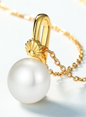 真S925银天然面包珍珠吊坠项链