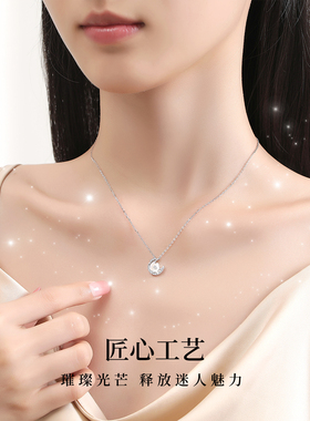 真S925银月下美人项链女项饰