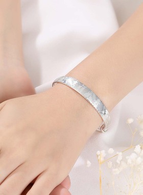 新品真足银999吉祥如意手镯女链