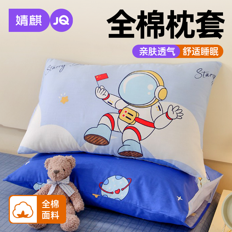 婧麒全棉单枕头套2026新款四季通用家用可拆洗枕芯内胆套纯棉枕套
