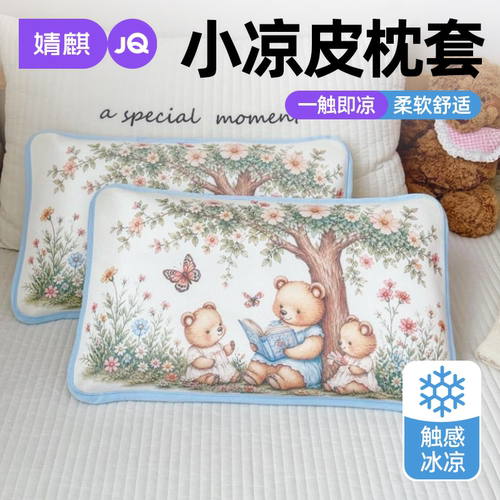 婧麒儿童凉感可机洗枕套夏季新款
