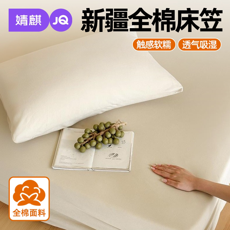 婧麒A类新疆全棉床笠罩四季隔脏