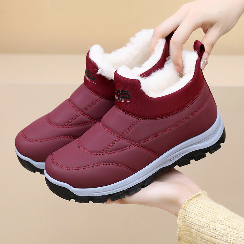 2025冬季加绒加厚绵羊毛妈妈鞋老北京棉鞋女防水防滑保暖雪地靴