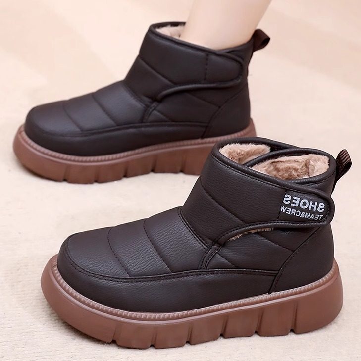 冬季新款2025老北京棉鞋女式加绒加厚皮面雪地靴防滑厚底保暖棉靴,女鞋,时尚雪地靴,淘宝优惠券,粉丝福利购,淘宝优惠卷