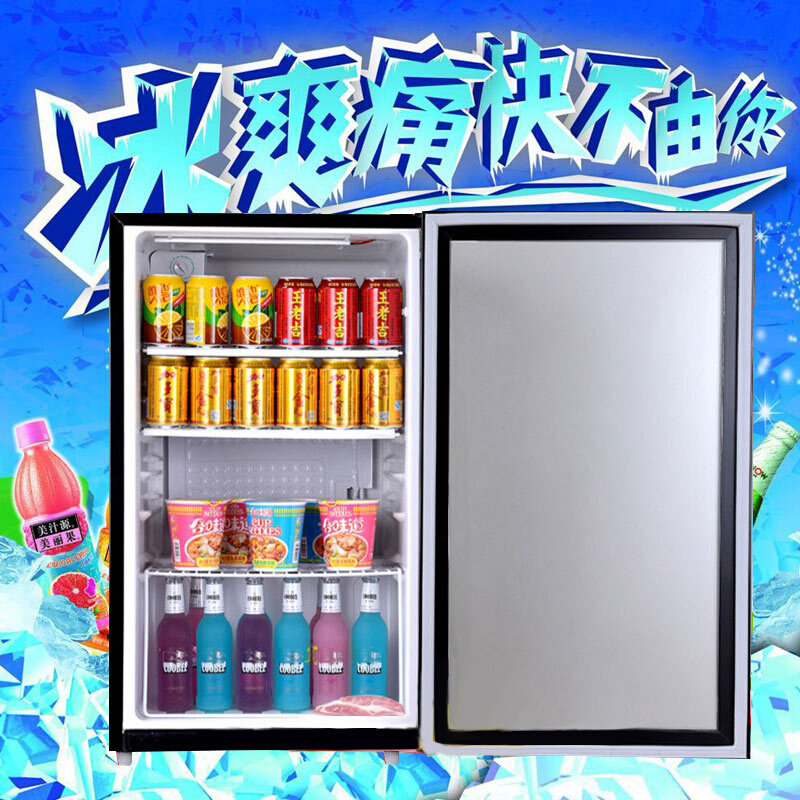 新品新力小冰箱饮料冷藏展示柜力式单门小型商用家用保鲜透明玻璃