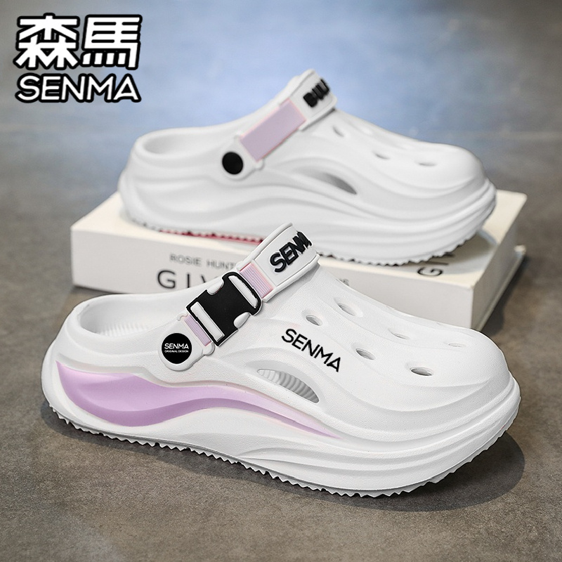 森马洞洞鞋女夏季外穿防滑耐磨包头拖鞋运动厚底增高海边沙滩凉鞋