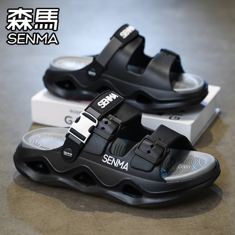 森马凉鞋男款夏季外出海边沙滩运动两用男士厚底增高开车大码拖鞋