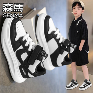 森马男童鞋运动鞋冬季2026新款儿童软底防滑小白板鞋中大童皮面潮