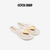 COOLCHAP嘭嘭爱心系列2025年春人字拖海边沙滩度假防滑夹脚拖鞋