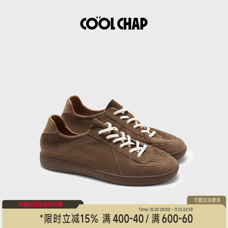 COOLCHAP裸穿简训系列2026秋季新款复古羊皮德训鞋女款休闲阿甘鞋