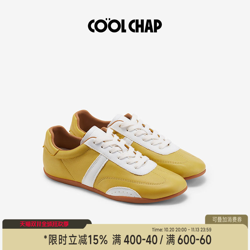 COOLCHAP巡回系列德训鞋2026秋季新款复古牛皮拼接运动休闲鞋女款
