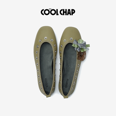 【章若楠同款】COOLCHAP春新款DIY扣扣鞋浅口单鞋女平底玛丽珍