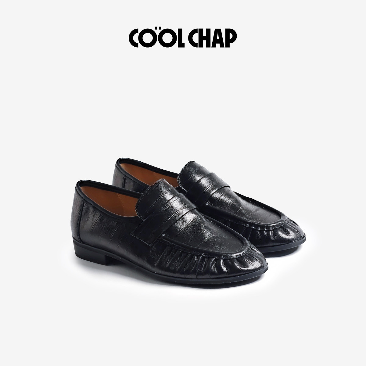 COOLCHAP欲望都市2026新款褶皱小皮鞋女款真皮黑色复古羊皮乐福鞋,女鞋,乐福鞋（豆豆鞋）,淘宝优惠券,粉丝福利购,淘宝优惠卷