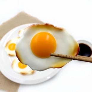仿真假煎荷包蛋油园煎蛋玩太家阳蛋大食玩物摆件模型幼儿过家具