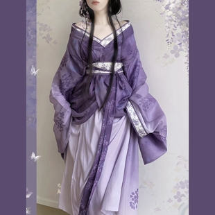 原创汉服女【瑶与夕】交领齐腰复原款战国袍拖尾款古装套装春季款