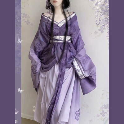 原创汉服女【瑶与夕】交领齐腰复原款战国袍拖尾款古装套装春季款