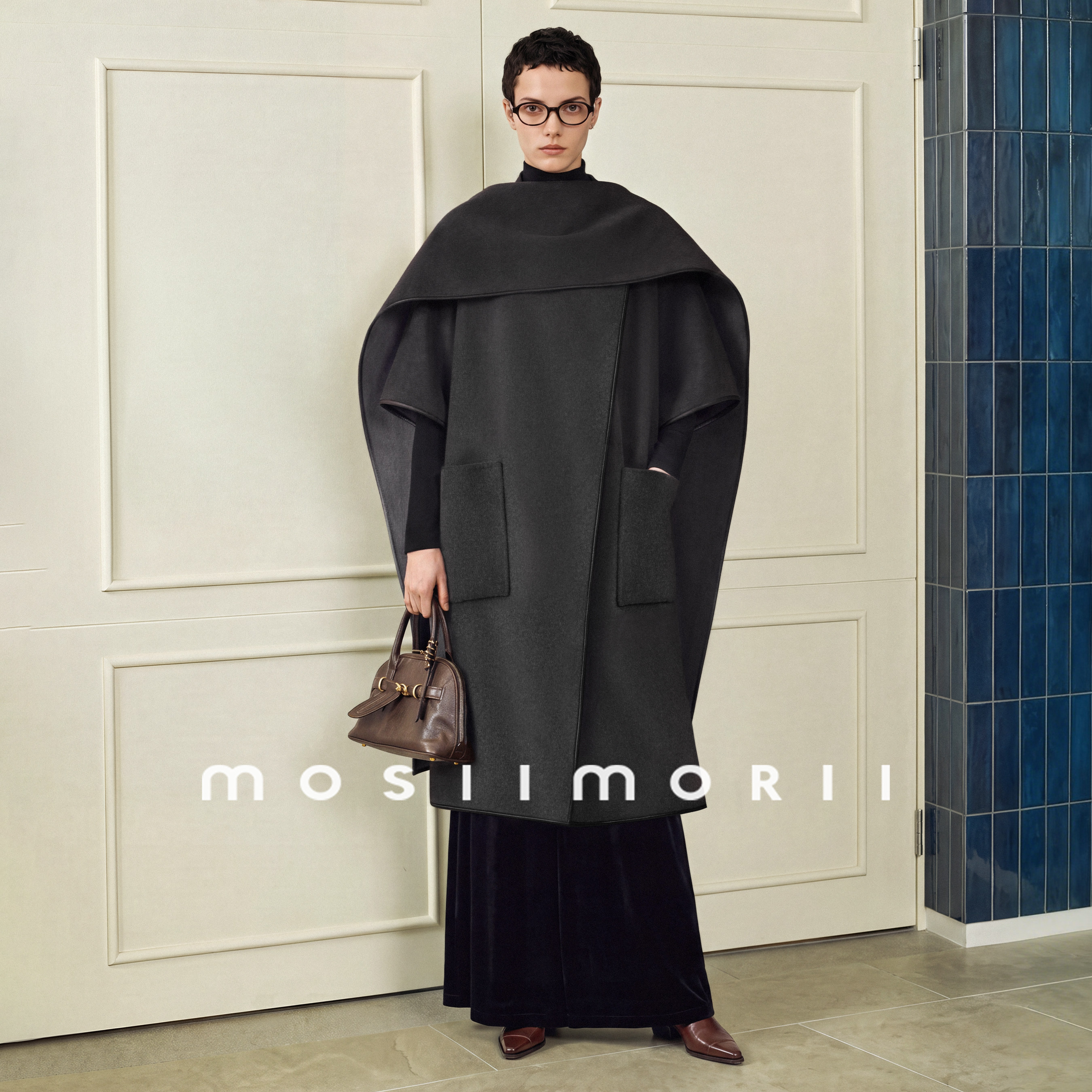 MOSIIMORII【霜降书局】毛呢外套女2026秋冬新款中长款双面呢大衣