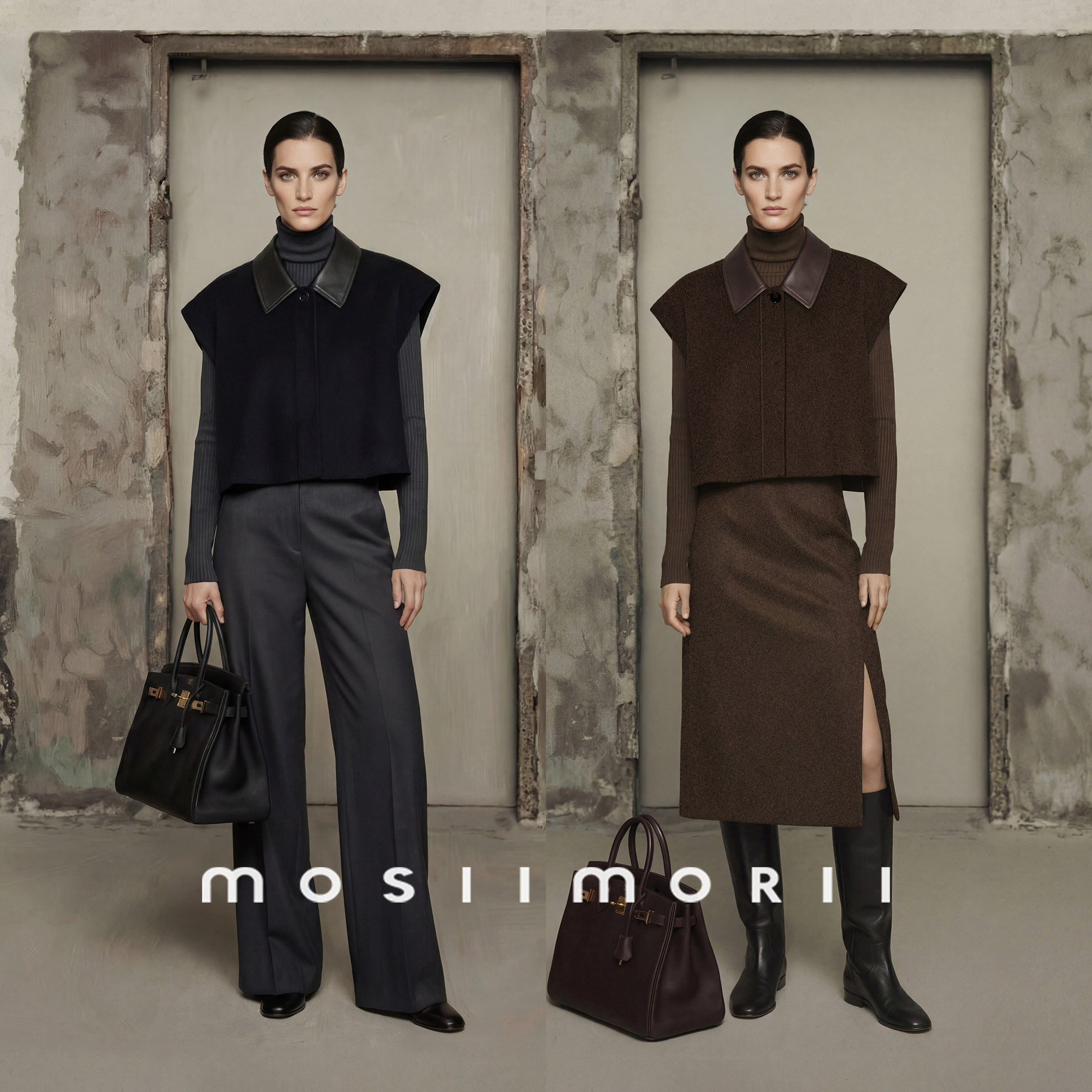 MOSIIMORII【拉斐尔】2026新款春季翻领简约女款轻奢保暖毛呢马甲