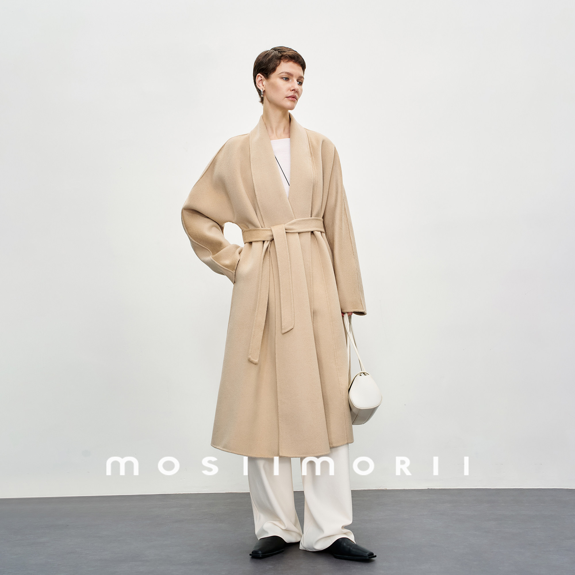 MOSIIMORII【晓雾礼赞】双面呢外套女2026冬季新款绵羊毛浴袍大衣