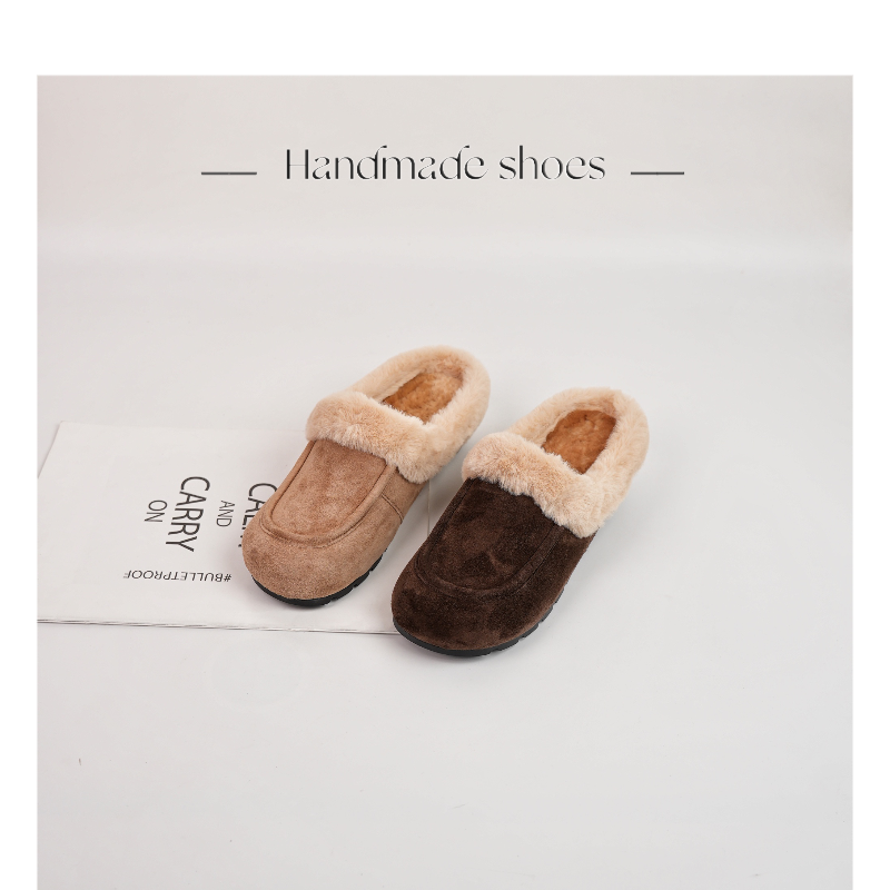 秋冬新款羊羔毛加绒加厚毛毛鞋保暖穆勒鞋半拖鞋外穿雪地包头鞋