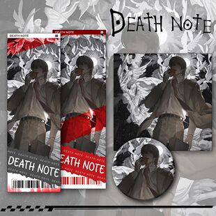 【三件套】死亡笔记新款周边夜神月同人爆镭射票吧唧生日礼物同款