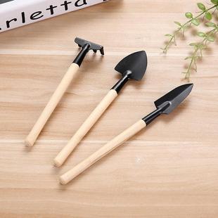 种菜种花多肉小铲子工养具小铁盆栽品 园艺工具锹三件套花用耙子装
