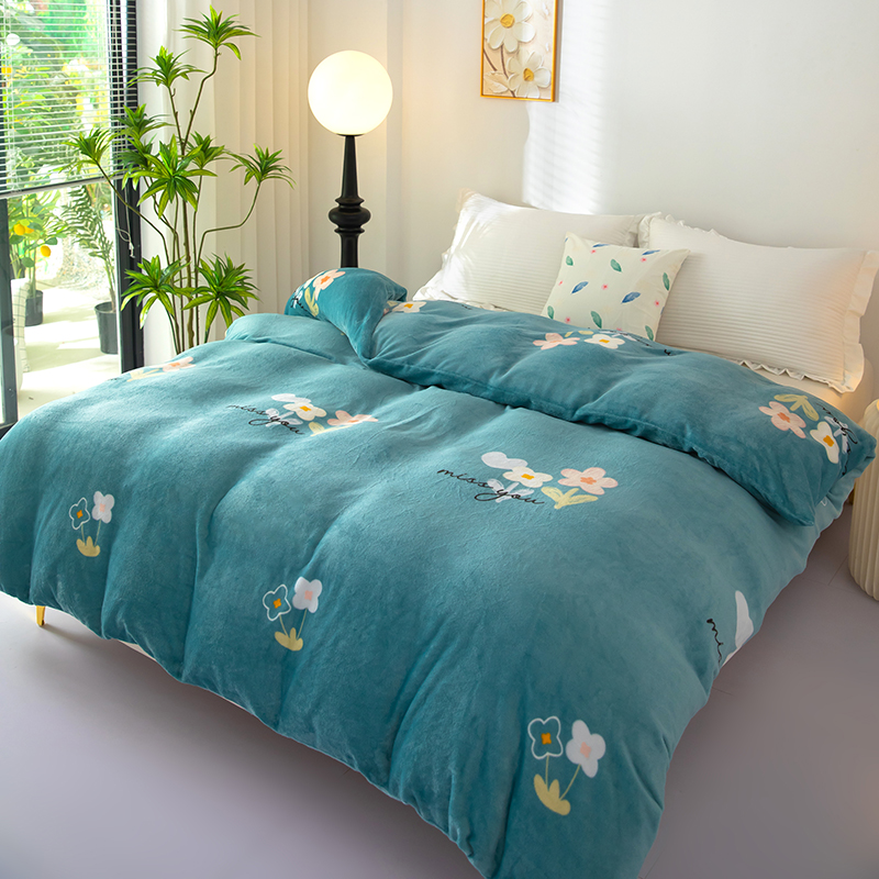 牛奶绒被套单件秋冬季保暖双面加绒加厚单人家用珊瑚绒法兰绒被罩