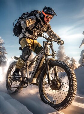 S600电动双驱电机越野锂电池助力肥轮雪地沙滩成人代步山地自行车