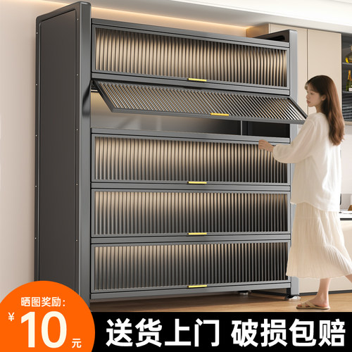 厨房多功能置物架橱柜家用落地餐边柜一体式微波炉锅架收纳柜碗柜