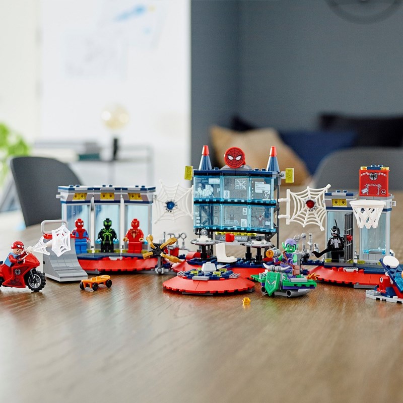 速发超级76175蜘蛛侠基地攻击男孩子拼装中国积木儿童玩具6005