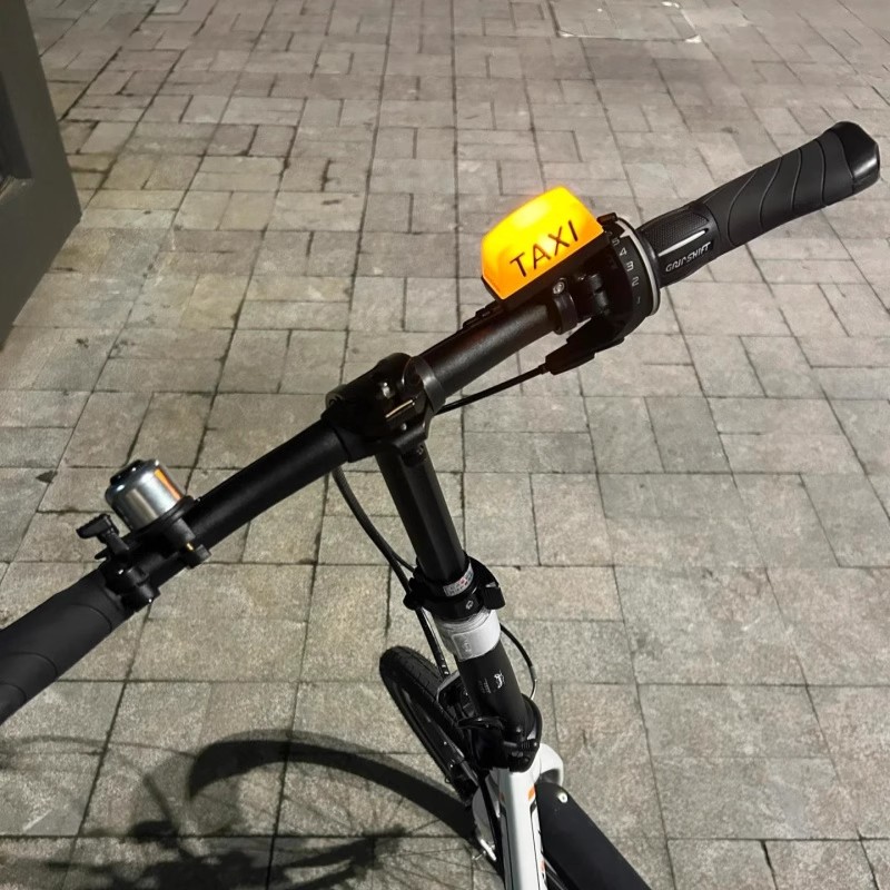 taxi摩的自行车灯电动车装饰小配件山地公路车夜间骑行警示信号灯