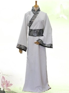 速发古装男0出服古代服饰头装2演20新款汉服白色侠客唐朝大侠侍卫