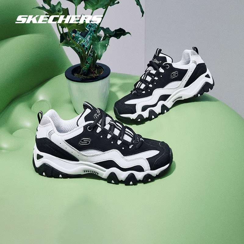 Skechers斯凯奇官方正品怪兽甜心熊猫鞋子男轻便缓震复古老爹鞋女