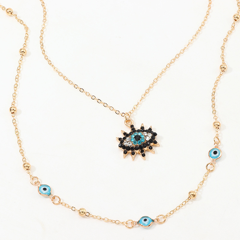 推荐Vintage Fashion Evil Eye Necklace Pendant Clavicle Chain