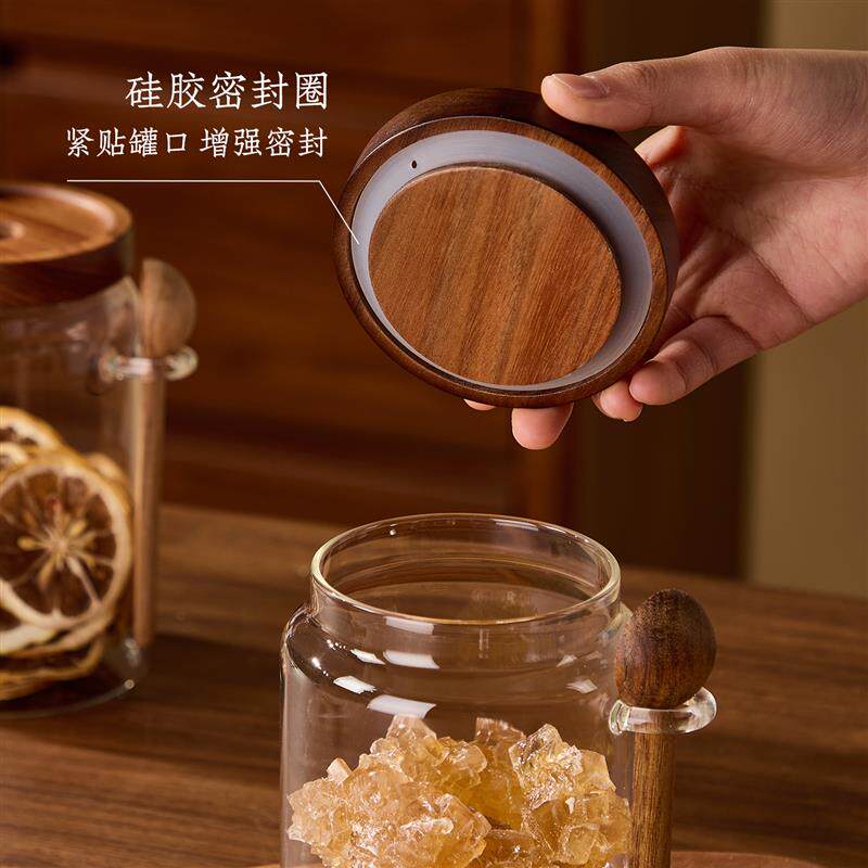 现货糖罐a白糖储存罐白砂糖罐子红糖冰糖防潮级玻璃储物密封罐
