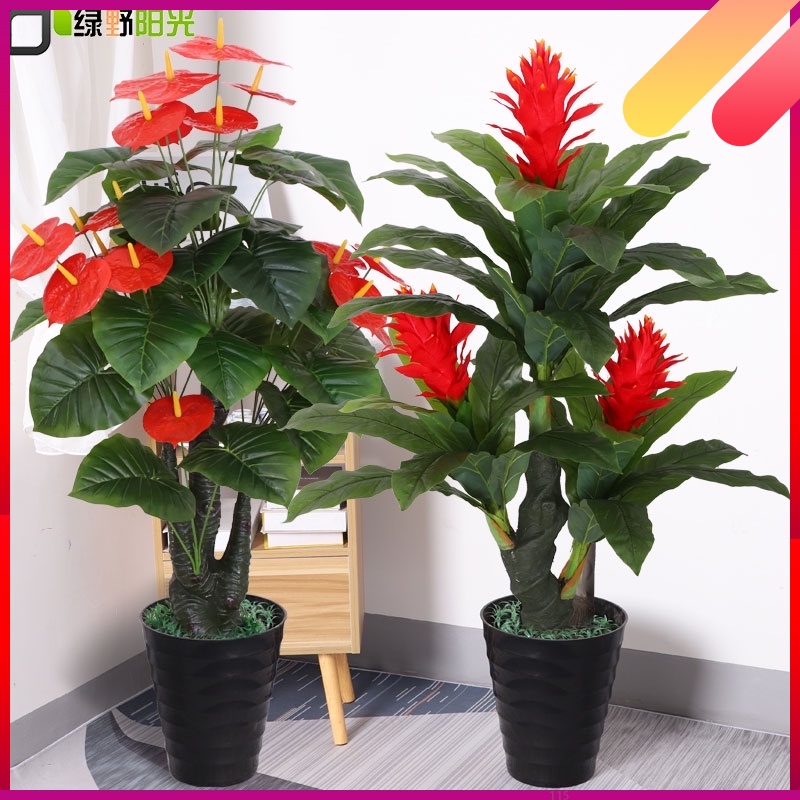 现货速发假树绿植假花客厅室内大型落地装饰植物发财树盆景栽摆件