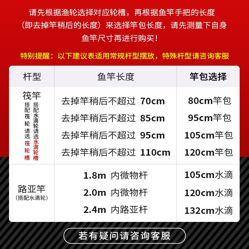 现货速发竿包多功能桥筏路亚竿水滴免拆线组轮筏杆包硬恒