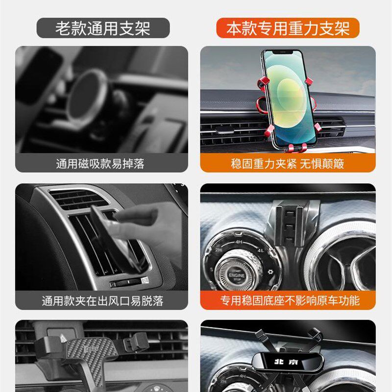 现货速发北汽新能源EU5/U5汽车载手机架北京BJ40导航架改装配件用