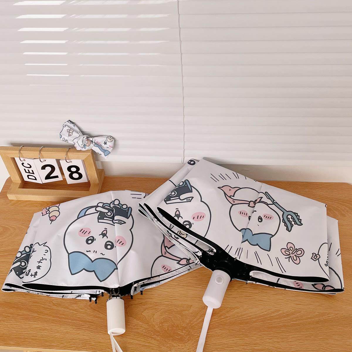 吉伊卡哇小八可爱晴雨两用全自动雨伞折叠遮阳伞防晒黑胶太阳伞,居家日用,伞,淘宝优惠券,粉丝福利购,淘宝优惠卷