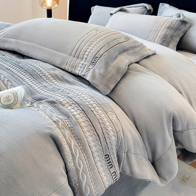 A类双面加厚牛奶绒四件套