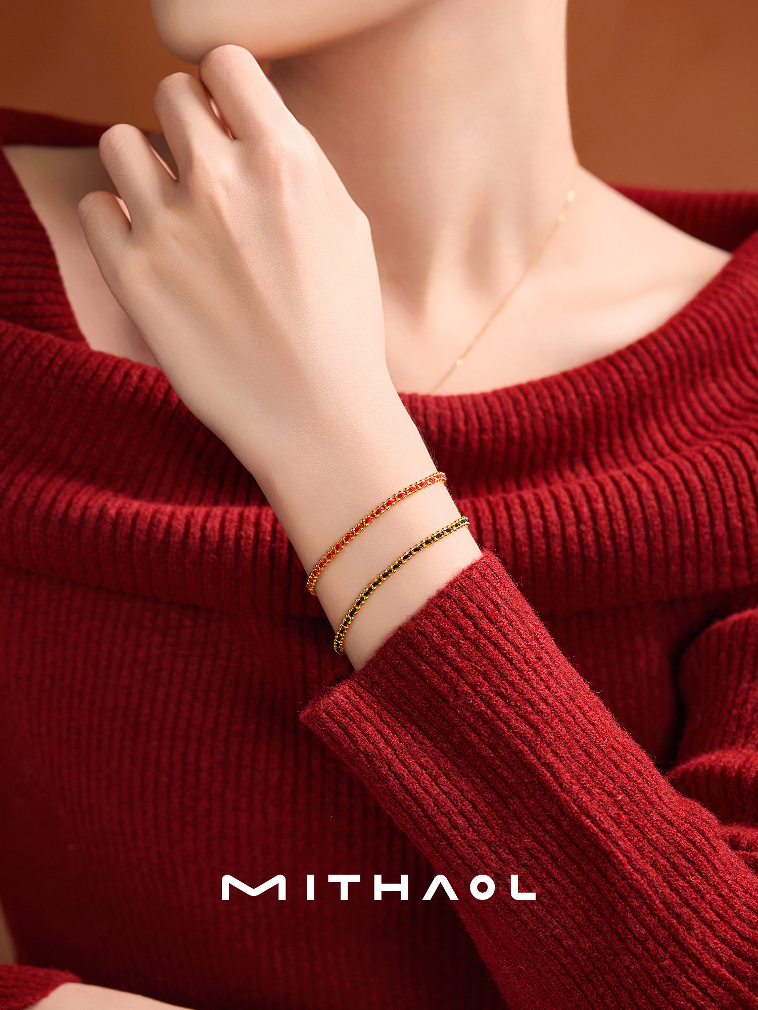 MITHAOL woven red string bracelet for women, light luxury, niche and high-end feel, zodiac year lucky luck bracelet for men, couple style thumbnail 4