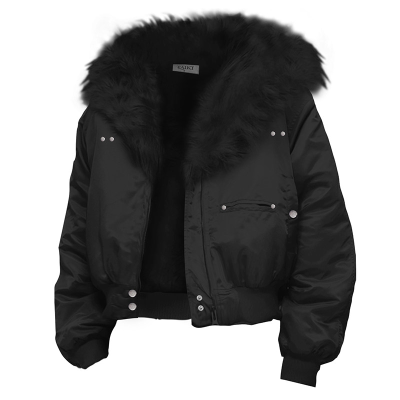 thumbnail for PAIKI "Cyrus Empire" Snow Wolf Mountain Carved Mink Air Force Jacket Autumn and Winter Bomber Jacket for Men and Women