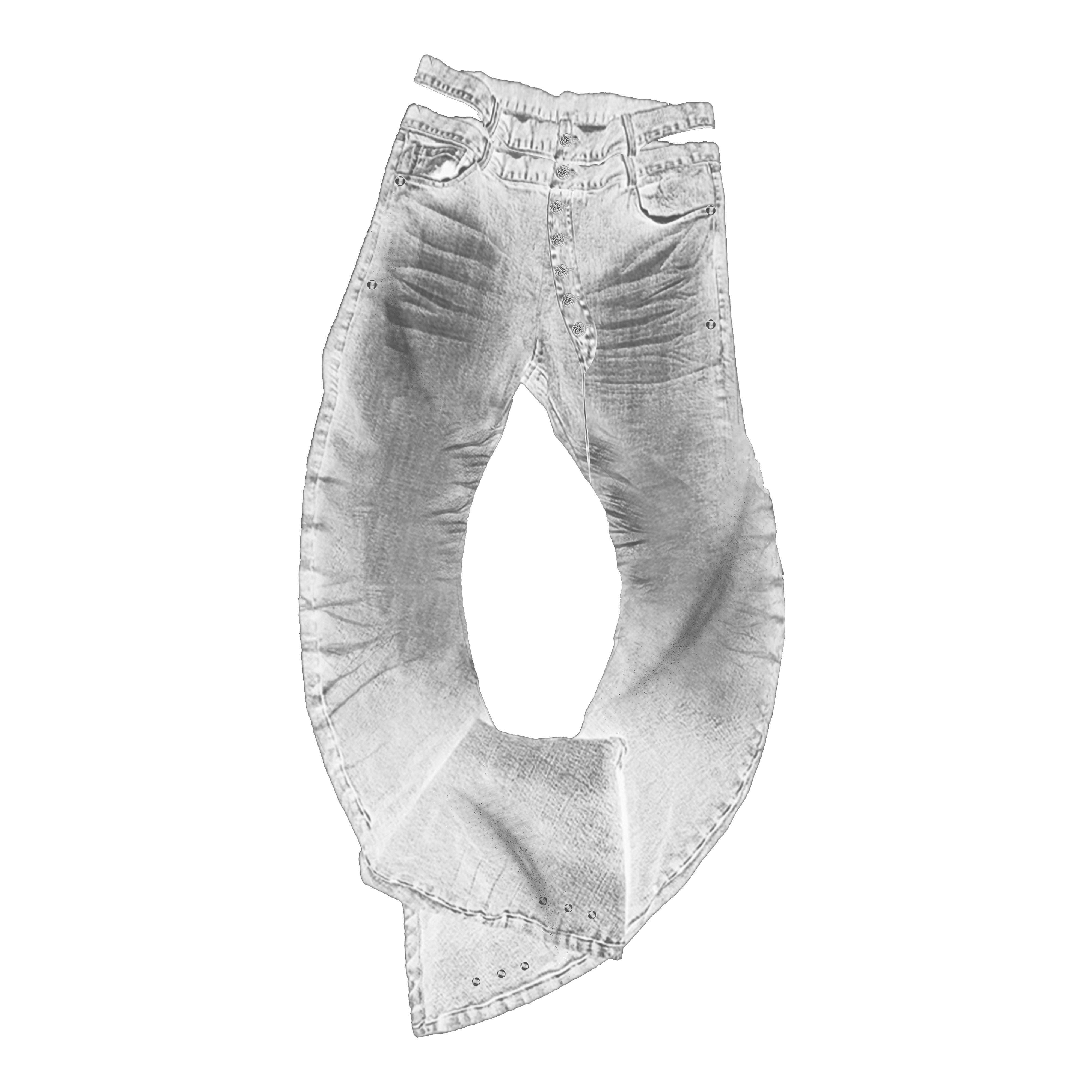 thumbnail for PAIKI2025SS "class" sword marks washed three-dimensional whisker scimitar version high-stretch and versatile jeans