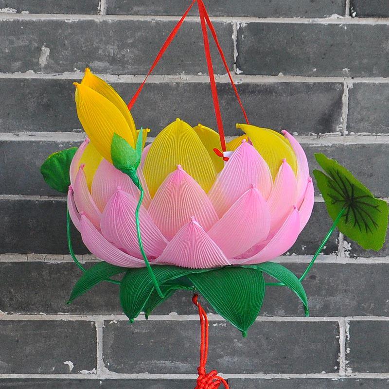 春节元霄荷花莲花灯笼幼儿园作业自制手工灯笼制作diy材料